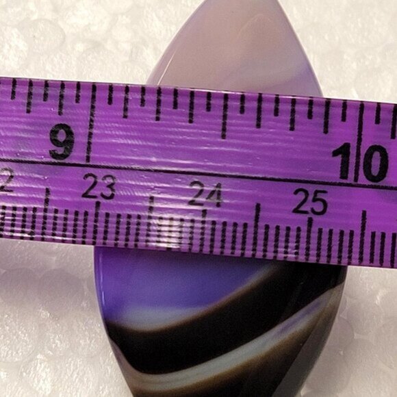 Purple Agate Ring Adjustable Band Handmade Semi Precious Ring - Picture 6 of 8